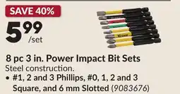 Princess Auto 8 pc 3 in. Power Impact Bit Sets offer