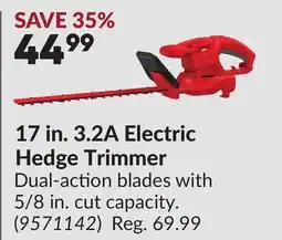 Princess Auto 17 in. 3.2A Electric Hedge Trimmer offer