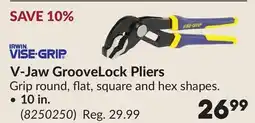 Princess Auto V-Jaw GrooveLock Pliers offer