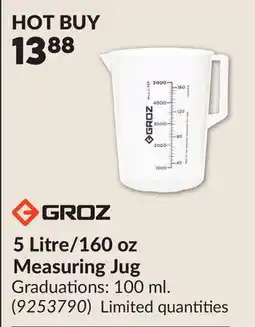 Princess Auto 5 Litre/160 oz Measuring Jug offer