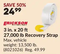 Princess Auto 3 in. x 20 27,000 lb Recovery Strap offer