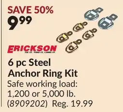 Princess Auto 6 pc Steel Anchor Ring Kit offer