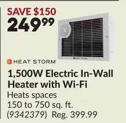 Princess Auto 1,500W Electric In-Wall Heater with Wi-Fi offer