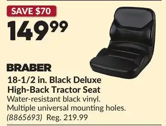 Princess Auto 18-1/2 in. Black Deluxe High-Back Tractor Seat offer