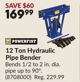 Princess Auto 12 Ton Hydraulic Pipe Bender offer