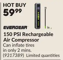 Princess Auto 150 PSI Rechargeable Air Compressor offer