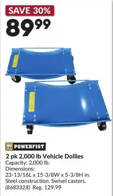 Princess Auto 2 pk 2,000 lb Vehicle Dollies offer