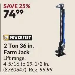 Princess Auto 2 Ton 36 in. Farm Jack offer