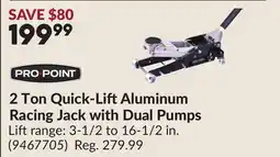Princess Auto 2 Ton Quick-Lift Aluminum Racing Jack with Dual Pumps offer