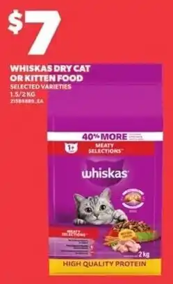 Loblaws Whiskas dry cat or kitten food offer