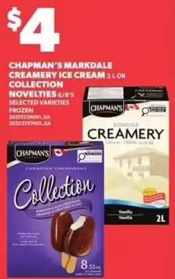 Loblaws Chapman's markdale creamery ice cream collection novelties offer