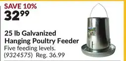 Princess Auto 25 lb Galvanized Hanging Poultry Feeder offer