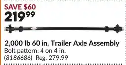 Princess Auto 2,000 lb 60 in. Trailer Axle Assembly offer