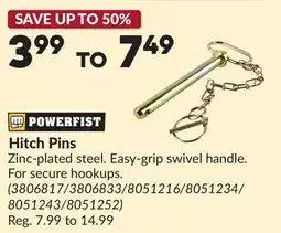 Princess Auto Hitch Pins offer