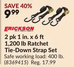 Princess Auto 2 pk 1 in. x 6 ft 1,200 lb Ratchet Tie-Down Strap Set offer