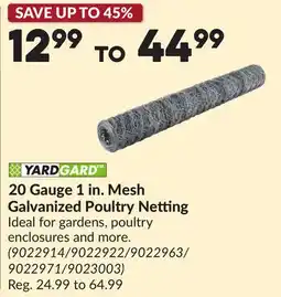 Princess Auto 20 Gauge 1 in. Mesh Galvanized Poultry Netting offer