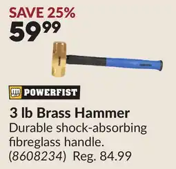 Princess Auto 3 lb Brass Hammer offer