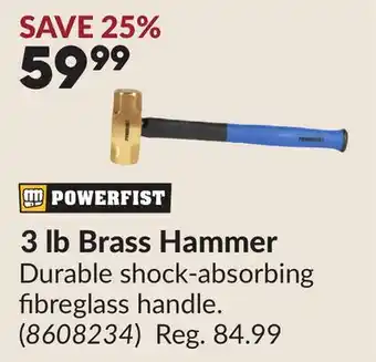 Princess Auto 3 lb Brass Hammer offer