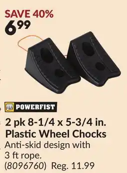 Princess Auto POWERFIST 2 pk 8-1/4 x 5-3/4 in. Plastic Wheel Chocks offer
