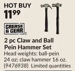 Princess Auto 2 pc Claw and Ball Pein Hammer Set offer