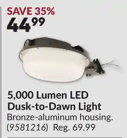 Princess Auto 5,000 Lumen LED Dusk-to-Dawn Light offer