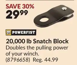 Princess Auto 20,000 lb Snatch Block offer