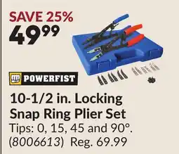 Princess Auto 10-1/2 in. Locking Snap Ring Plier Set offer