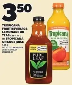 Loblaws Tropicana fruit beverage lemonade or teas or tropicana orange juice offer