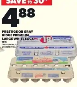 Loblaws Prestige or Gray Ridge Premium Large White Eggs offer