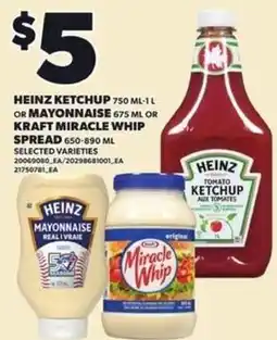 Loblaws Heinz ketchup or mayonnaise or kraft miracle whip spread offer