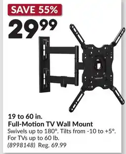 Princess Auto 19 to 60 in. Full-Motion TV Wall Mount offer