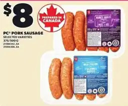 Loblaws Pc pork sausage offer