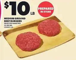 Loblaws Medium Ground Beef Burgers offer