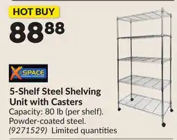 Princess Auto 5-Shelf Steel Shelving Unit with Casters offer