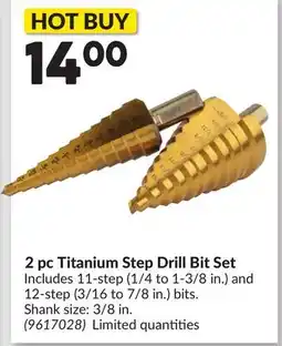 Princess Auto 2 pc Titanium Step Drill Bit Set offer