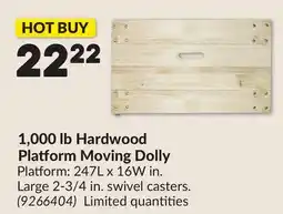 Princess Auto 1,000 lb Hardwood Platform Moving Dolly offer