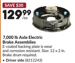 Princess Auto 7,000 lb Axle Electric Brake Assemblies offer