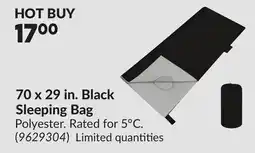 Princess Auto 70 x 29 in. Black Sleeping Bag offer