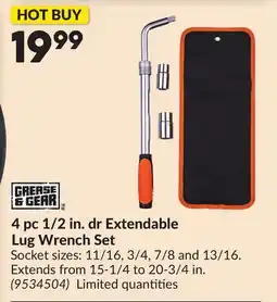 Princess Auto 4 pc 1/2 in. dr Extendable Lug Wrench Set offer