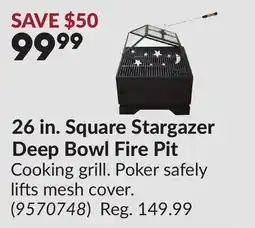 Princess Auto 26 in. Square Stargazer Deep Bowl Fire Pit offer
