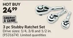 Princess Auto 3 pc Stubby Ratchet Set offer