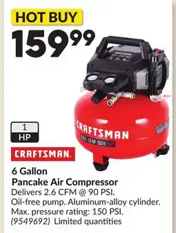 Princess Auto 6 Gallon Pancake Air Compressor offer