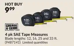 Princess Auto 4 pk SAE Tape Measures offer