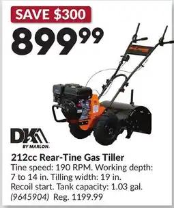 Princess Auto 212cc Rear-Tine Gas Tiller offer
