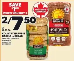 Loblaws Country Harvest bagels or bread offer