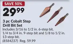 Princess Auto 3 pc Cobalt Step Drill Bit Set offer