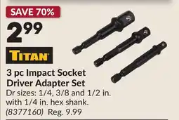 Princess Auto 3 pc Impact Socket Driver Adapter Set offer