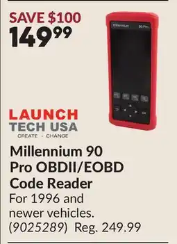 Princess Auto Millennium 90 Pro OBDII EOBD Code Reader offer