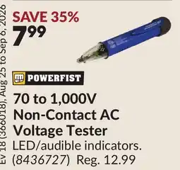 Princess Auto 70 to 1,000V Non-Contact AC Voltage Tester offer