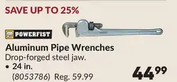 Princess Auto Aluminum Pipe Wrenches offer